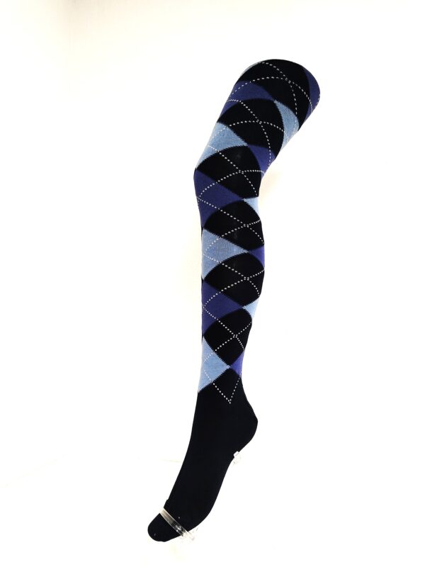 Crönert Strumpfhose Karo Blaugrau, 42-44