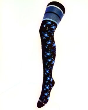 Crönert Strumpfhose Floral Kobalt, 38-40