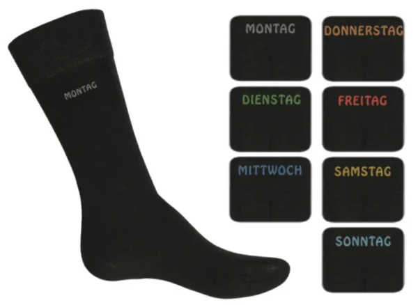 7 Paar Cocain Wochentags-Socken, 39-42
