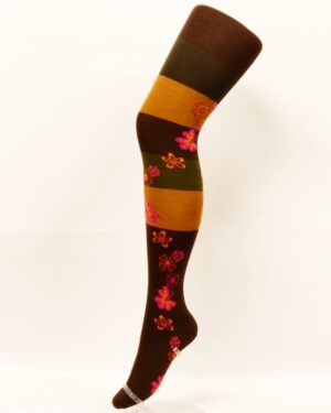 Crönert Tights Block/Flowers Oliv, 36-38