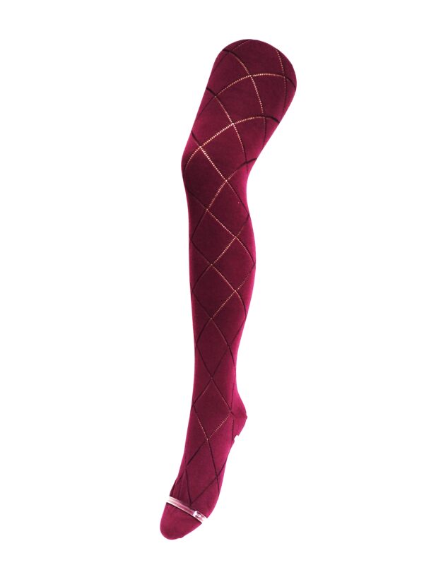 Crönert Tights Rauten Aubergine, 38-40