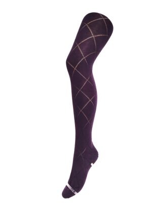 Crönert Strumpfhose Raute Violett, 40-42