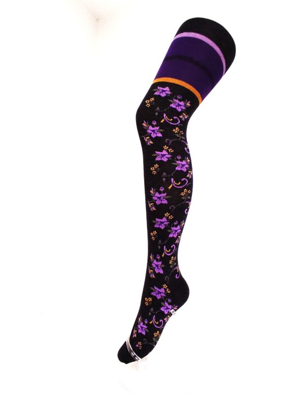 Crönert Tights Blüten Anthrazit, 36-38