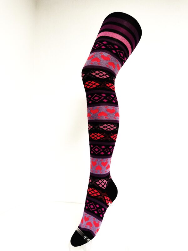 Crönert Strumpfhose Herzen H-Violett, 44-46