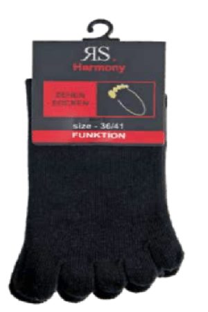 RS Zehensocken mit Ferse Schwarz, 36-41