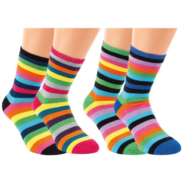 RS Thermo Strumpf Streifen Schwarz, 43-46