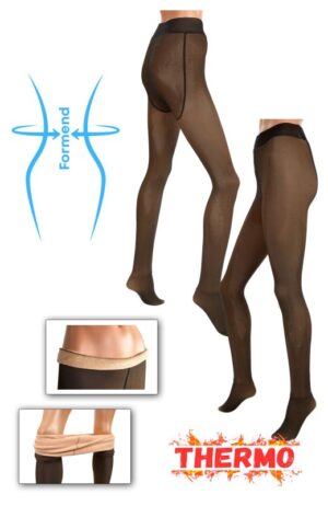 Fake Tights mit Fleecefutter Black, 36-40