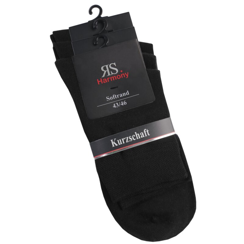 RS Kurzschaft Baumwolle Schwarz, 43-46