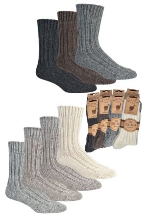 Alpaka Grobstrick Wollsocken Grau, 47-50