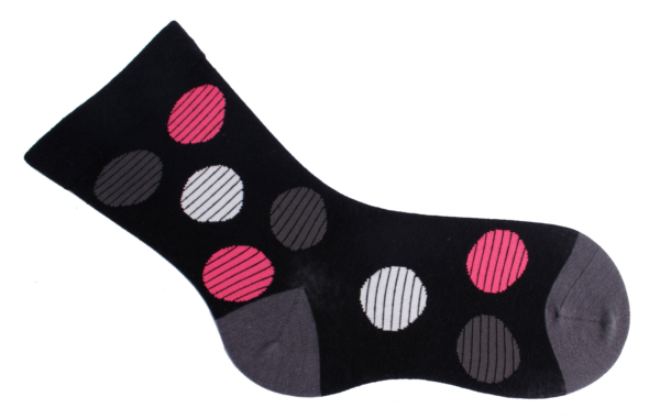 Socken weiter Bund Big Dots Schwarz, 35-38