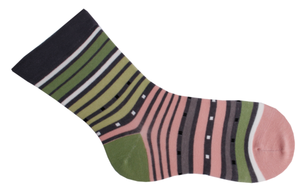 Socken weiter Bund Stripes Grün, 39-42