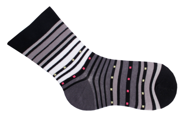 Socken weiter Bund Stripes Schwarz, 35-38