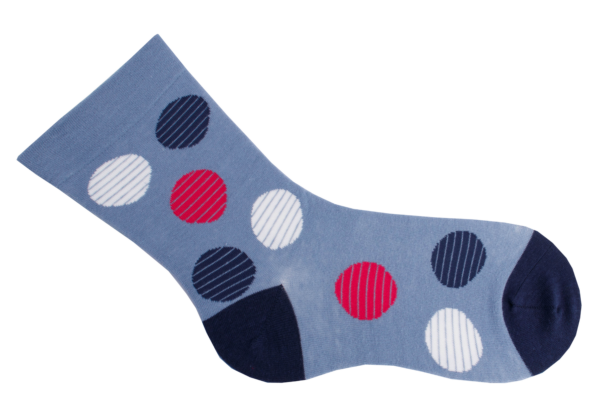 Socken weiter Bund Big Dots Blau, 35-38