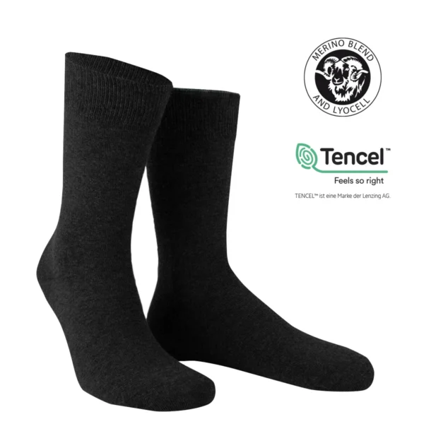 Wilox Merino/Tencel Socks Schwarz, 47-50