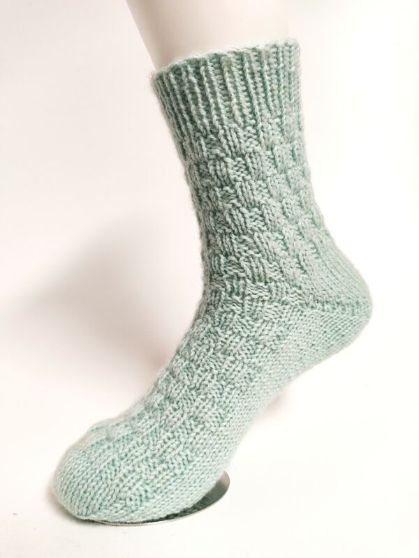 Handgestrickte-Socken Muster Mint, 38-39