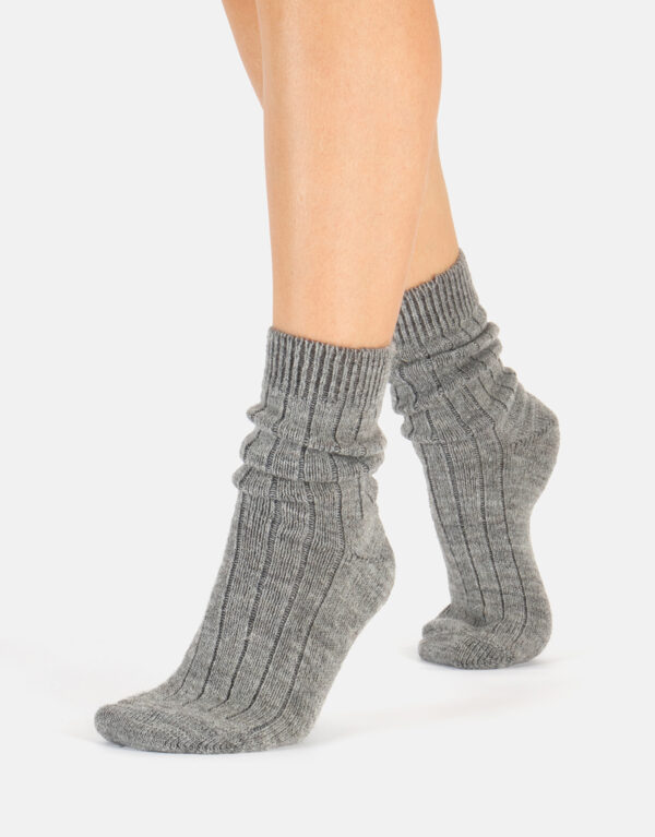 Cette Gerippte Alpaka Socken Grey, OS