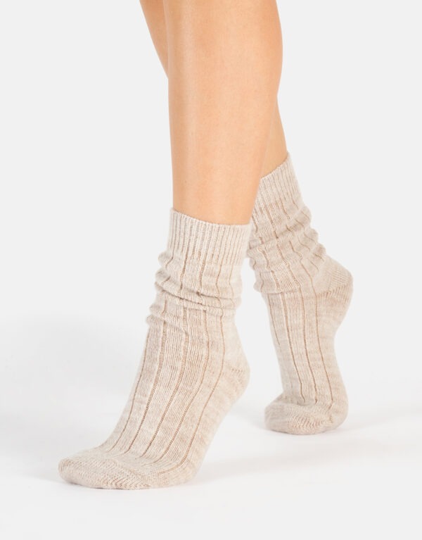 Cette Gerippte Alpaka Socken Sand, OS