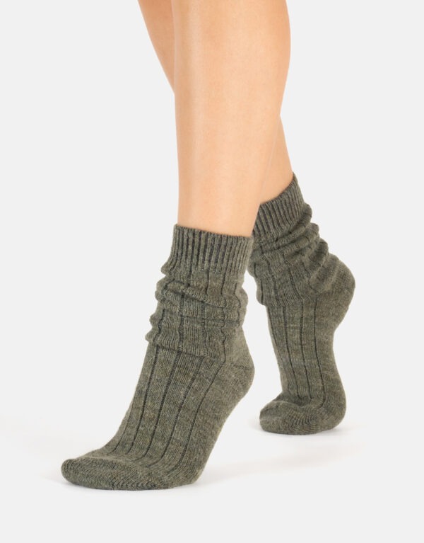 Cette Gerippte Alpaka Socks Sage Green,OS