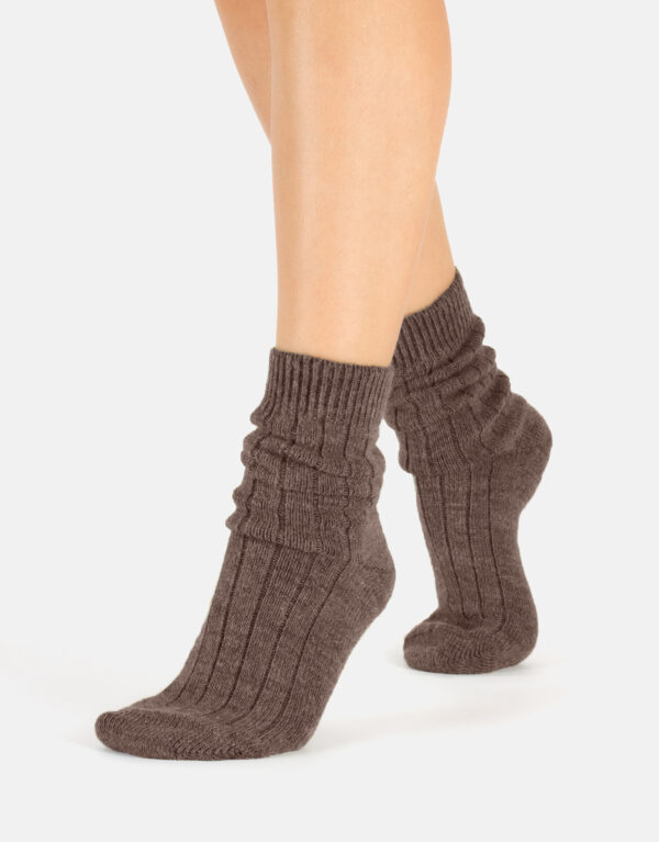 Cette Gerippte Alpaka Socks Chocolate, OS