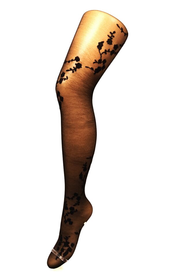 Kunert Tights Elegant Flower Black, 44-46