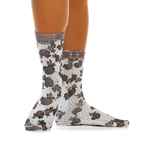 Wigglesteps Lady Socks Black Roses, 36-40