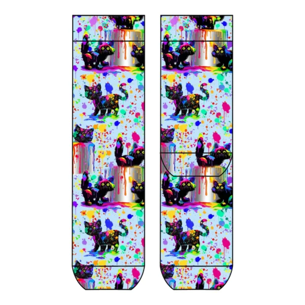 Cool 7 Lady Cats With Paint Blobs, 36-40
