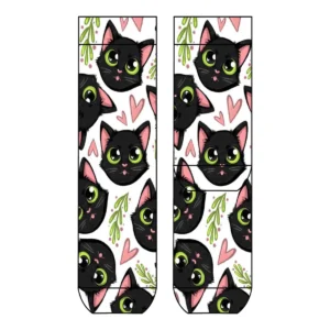 Cool 7 Lady Print Socks Black Kittens, 36-40