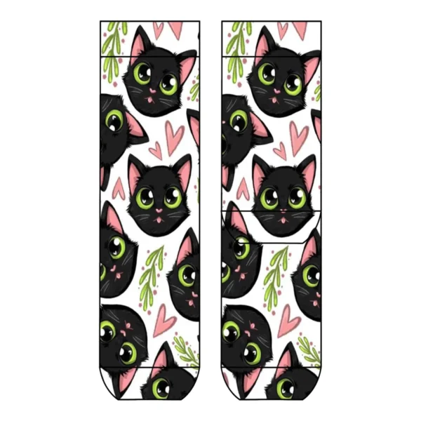 Cool 7 Lady Print Socks Black Kittens, 36-40
