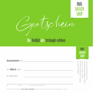 Gutschein/Umschlag Inassockenshop 45,00 €