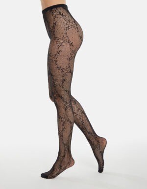 Cette Polaris Floral Netz-Tights Black, 36-42