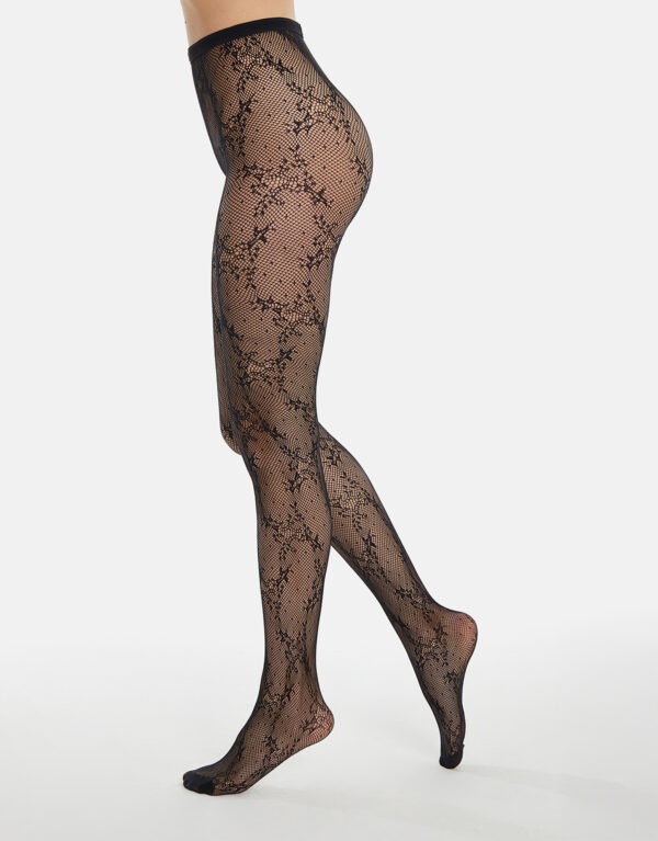 Cette Polaris Floral Netz-Tights Black, 36-42