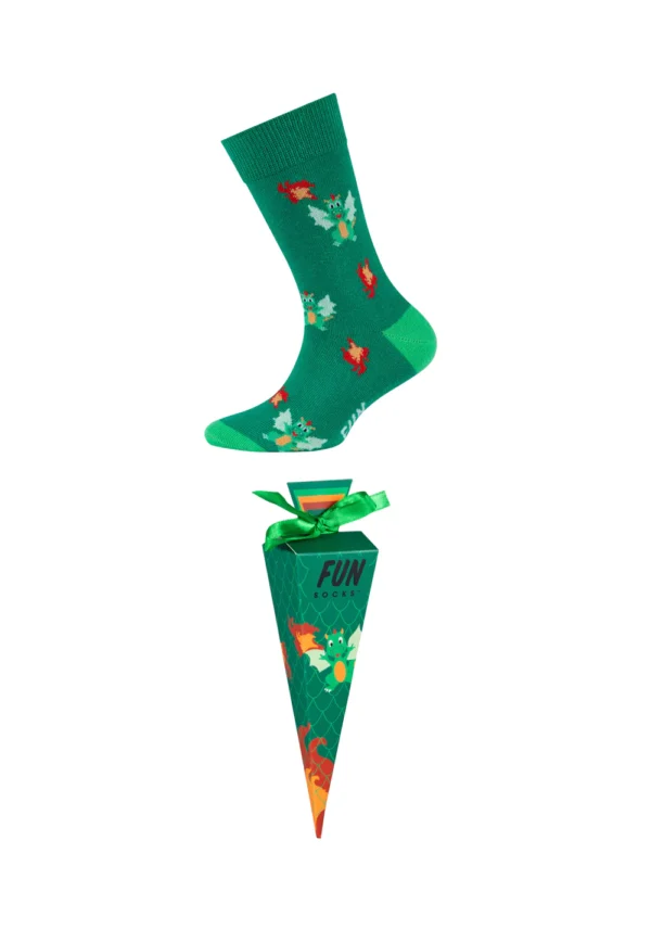 Fun Socks Kids School Dragon, 29-35