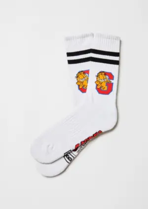 Besocks Garfield Socken Weiß-Rot, 41-46
