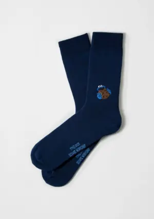 Besocks Cookie Monster Blau Stickerei,36-40