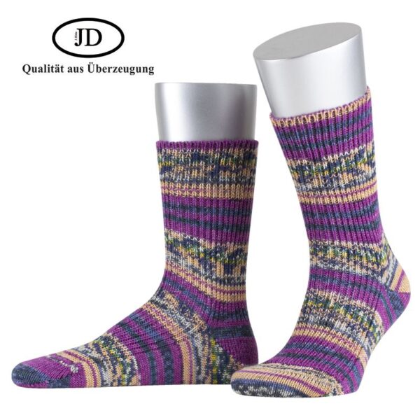 JD Druckgarn Wollsocken Purple Rain, 45-47