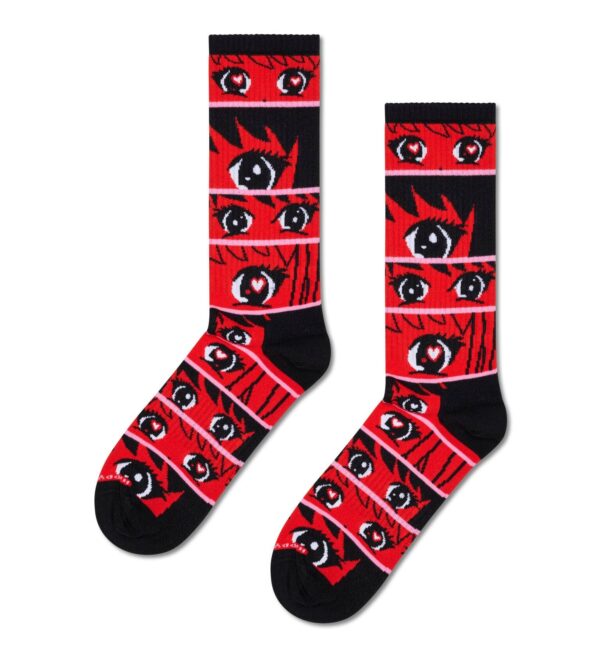 Happy Socks Anime Stripes Rot, 41-46