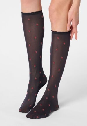 Oroblu Knie Floral Roses 50 Schwarz, OS