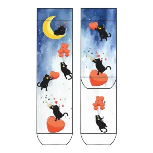 Cool 7 Lady Print Cats with Hearts, 36-40