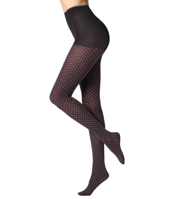 Oroblu Tights Tie Pattern Black/Rose, 40-44