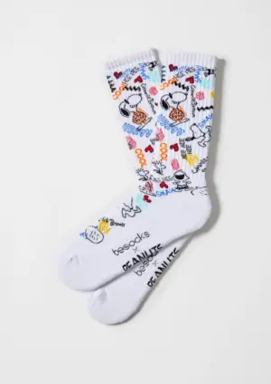 Besocks Peanuts Snoopy Paint Blanco,36-40