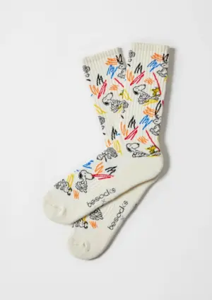 Besocks Peanuts Snoopy Paint Beis, 36-40