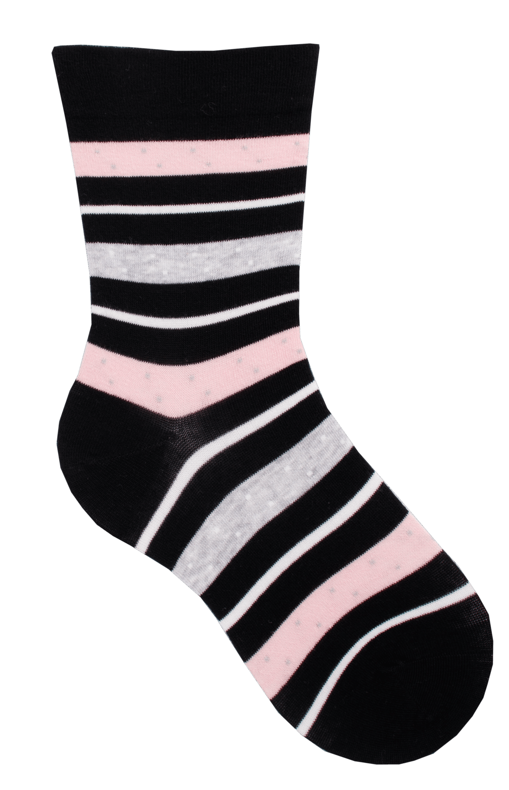 Socken weiter Bund Streifen Schwarz, 35-38