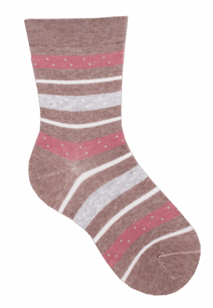 Socken weiter Bund Streifen Braun, 35-38