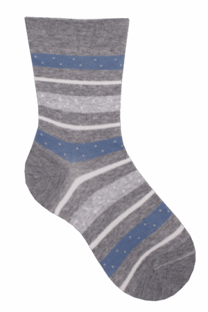 Socken weiter Bund Streifen Grau, 35-38