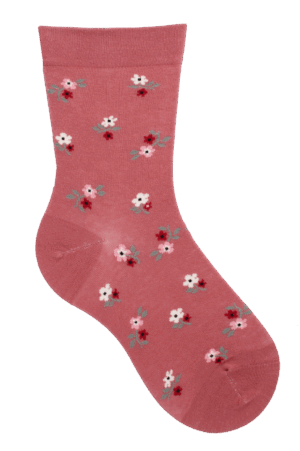 Socken weiter Bund Flower Altrosa, 35-38