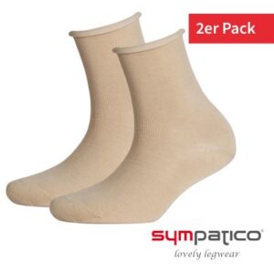 2 P. Sympatico Roll-Up Socken Sand, 35-38