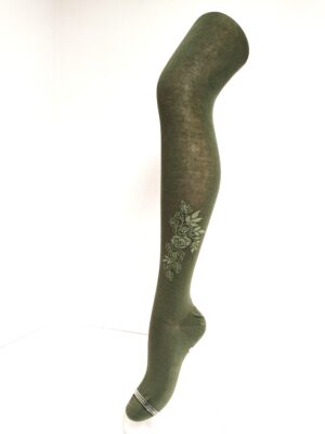 Bonnie Doon Tights Roses Green, 36-40