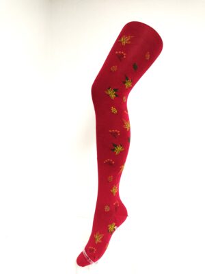 Crönert Tights Herbstblätter Weinrot, 40-42