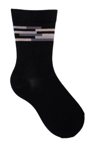 Socken weiter Bund/Ringel Schwarz, 39-42