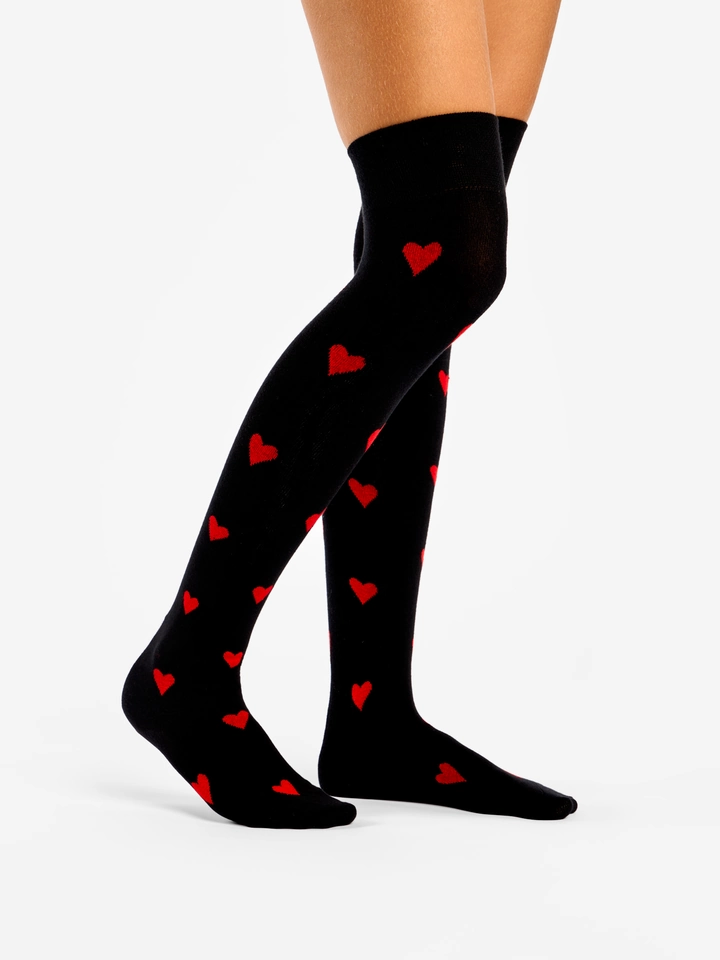 Dedoles Overknees Red Hearts, S/M
